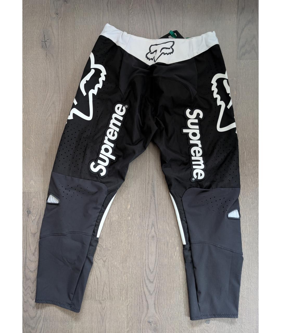 SUPREME Черные полиэстеровые повседневные брюки, фото 3