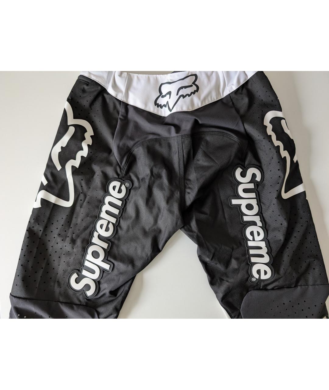 SUPREME Черные полиэстеровые повседневные брюки, фото 4