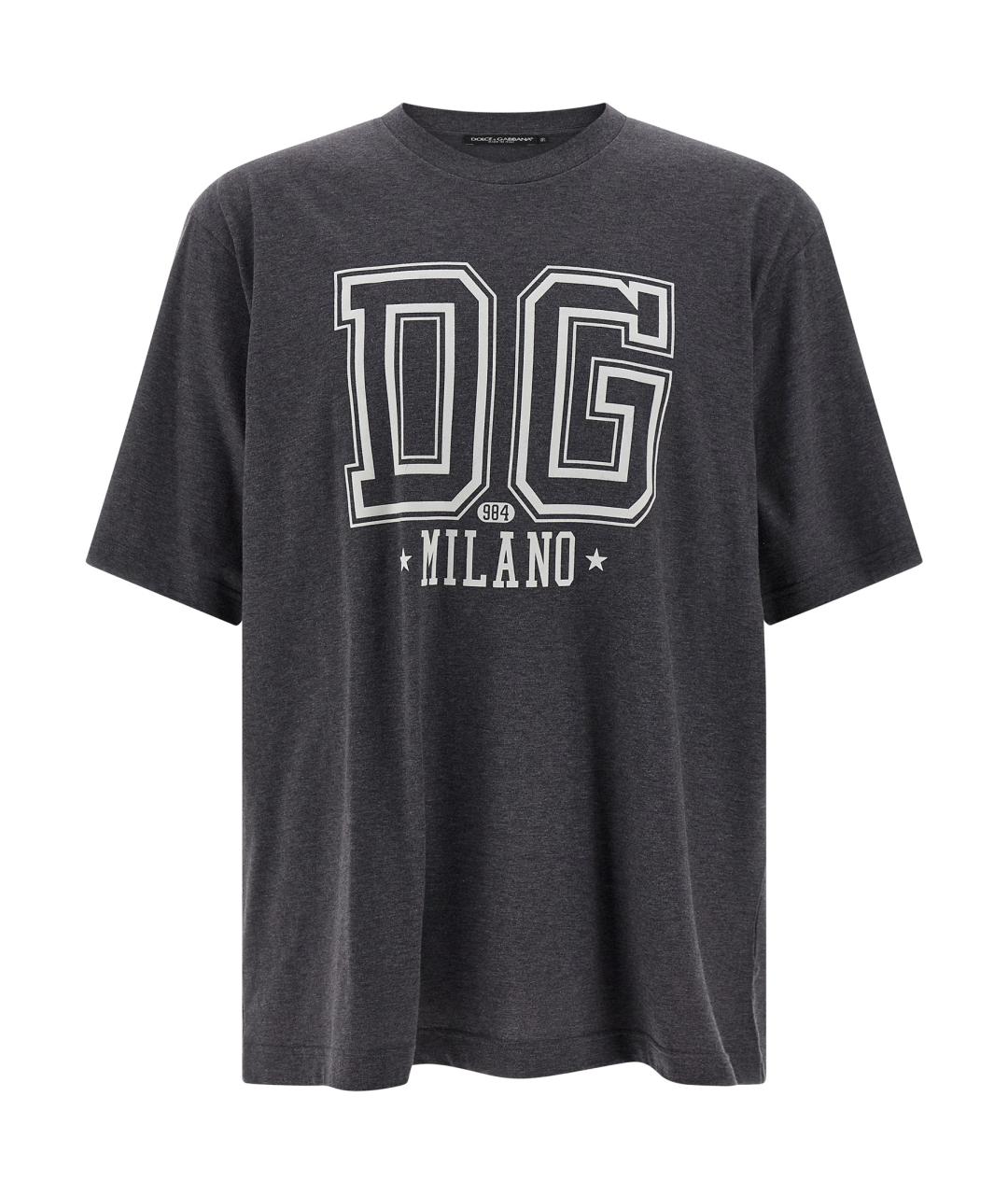DOLCE&GABBANA Серая хлопковая футболка, фото 1