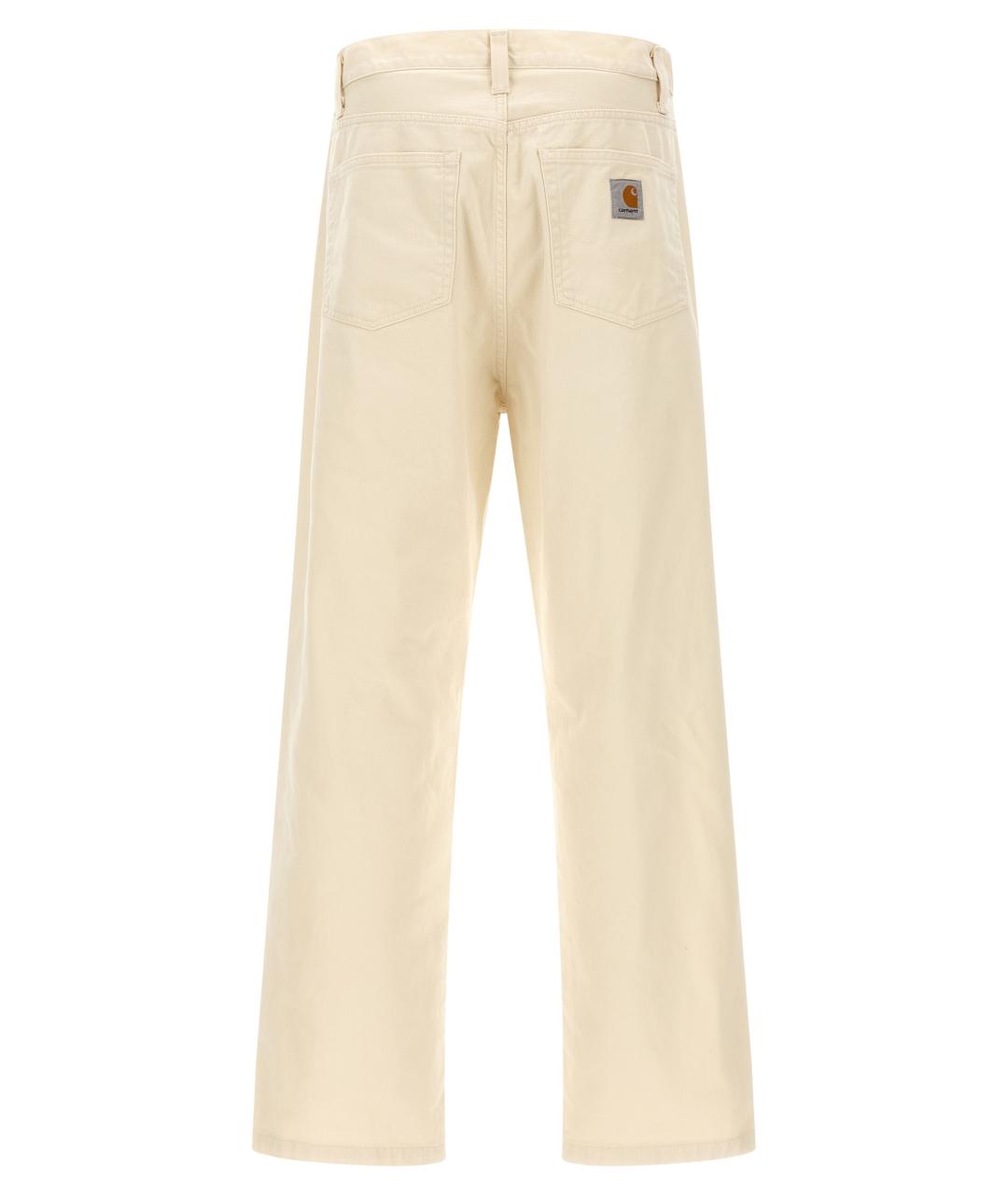 CARHARTT WIP Бежевые хлопковые прямые джинсы, фото 2