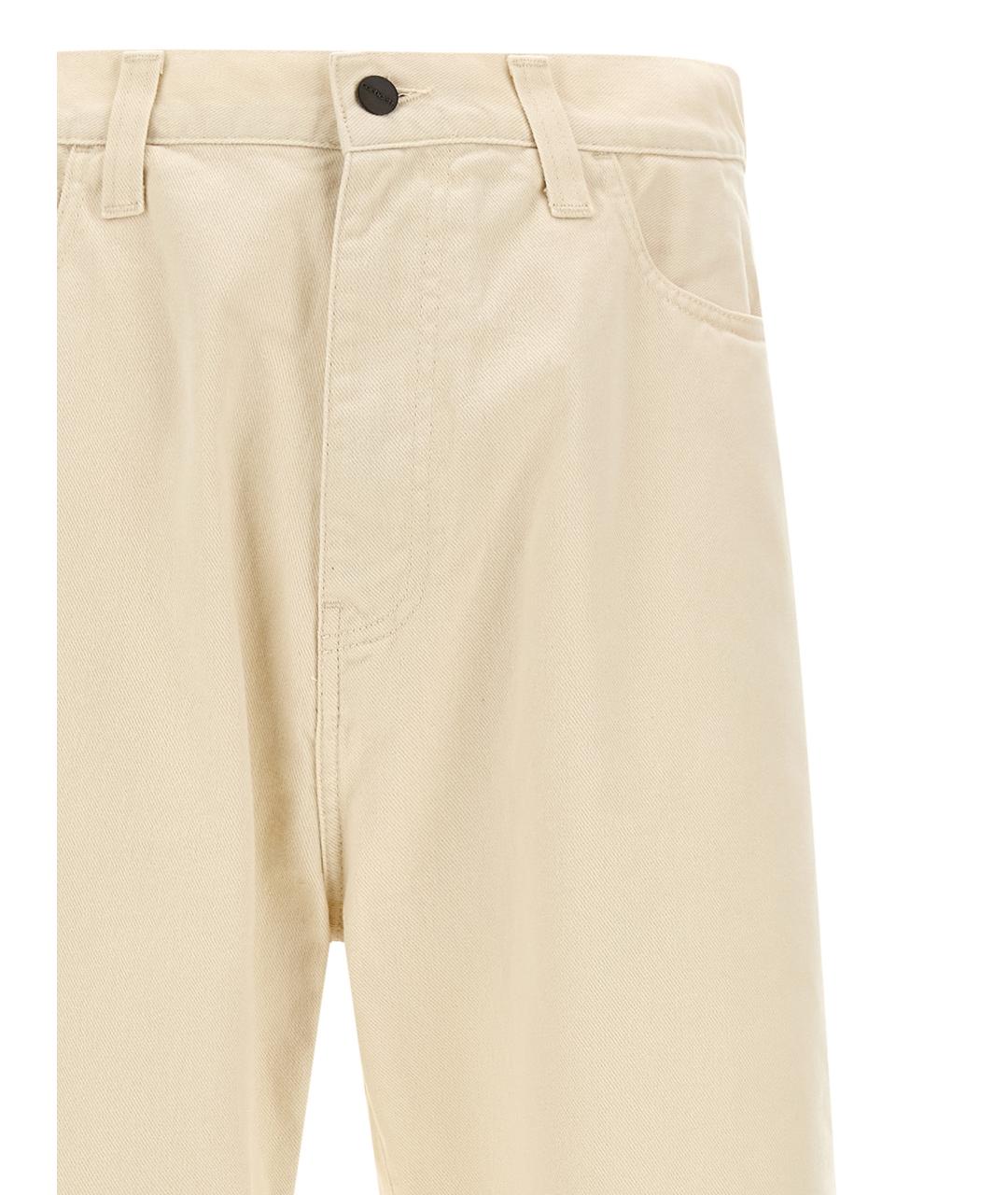 CARHARTT WIP Бежевые хлопковые прямые джинсы, фото 3