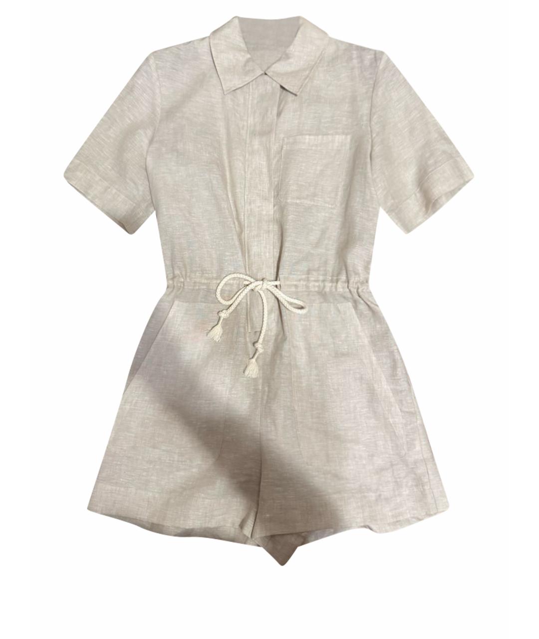 12 STOREEZ Бежевый льняной комбинезон, фото 1