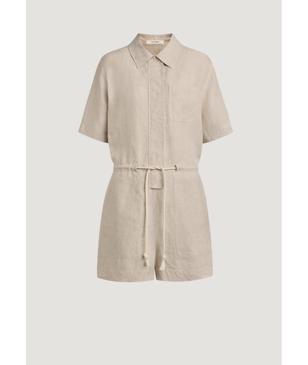 12 STOREEZ Бежевый льняной комбинезон, фото 8