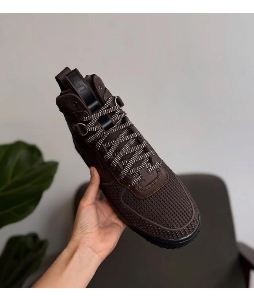 NIKE Коричневые кожаные высокие ботинки, фото 7