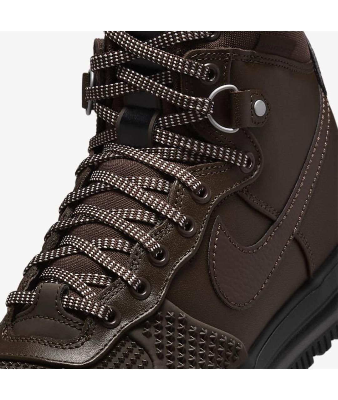 NIKE Коричневые кожаные высокие кроссовки / кеды, фото 6