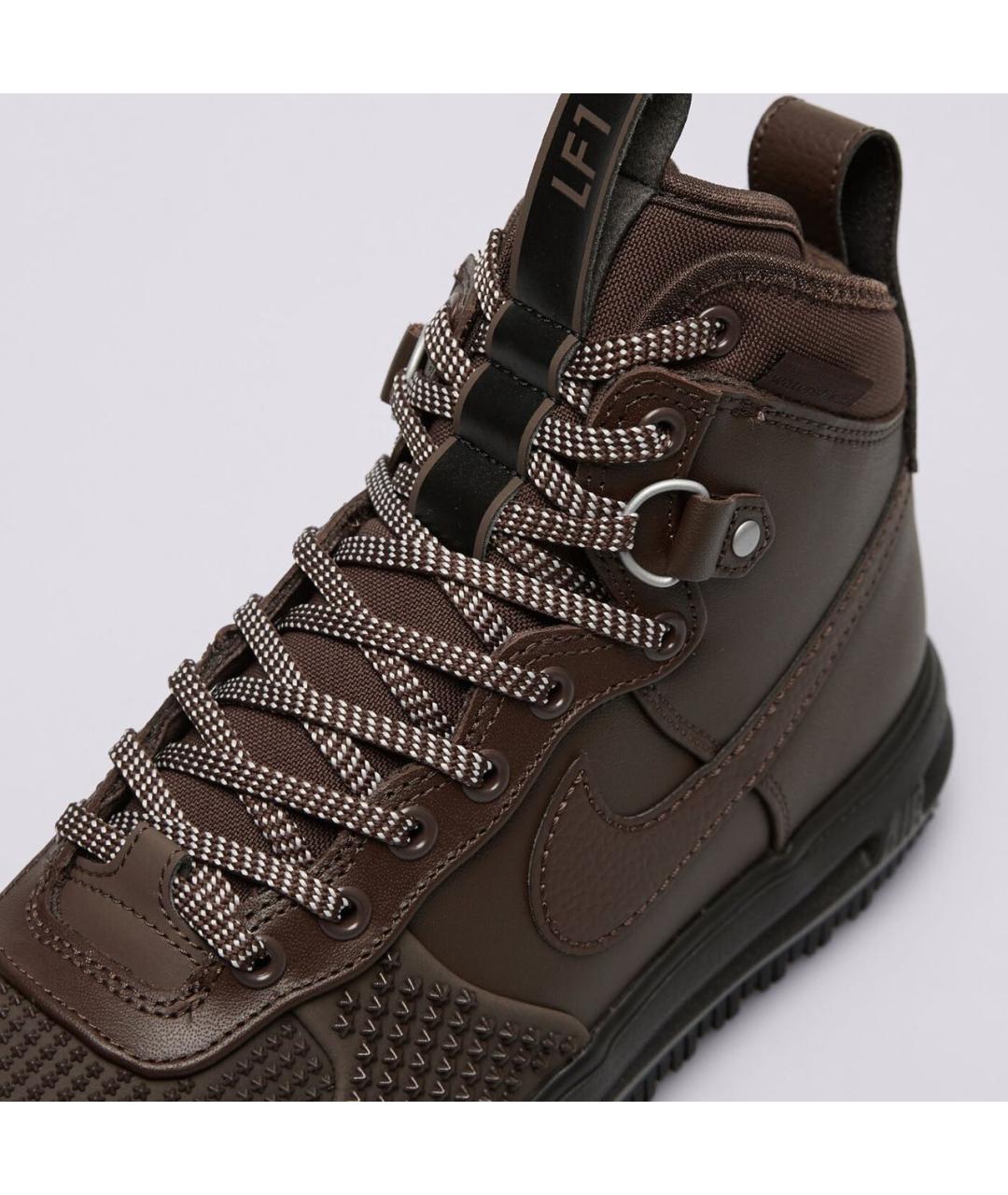 NIKE Коричневые кожаные высокие кроссовки / кеды, фото 8