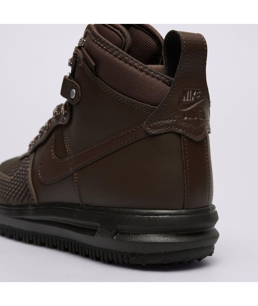 NIKE Коричневые кожаные высокие кроссовки / кеды, фото 7