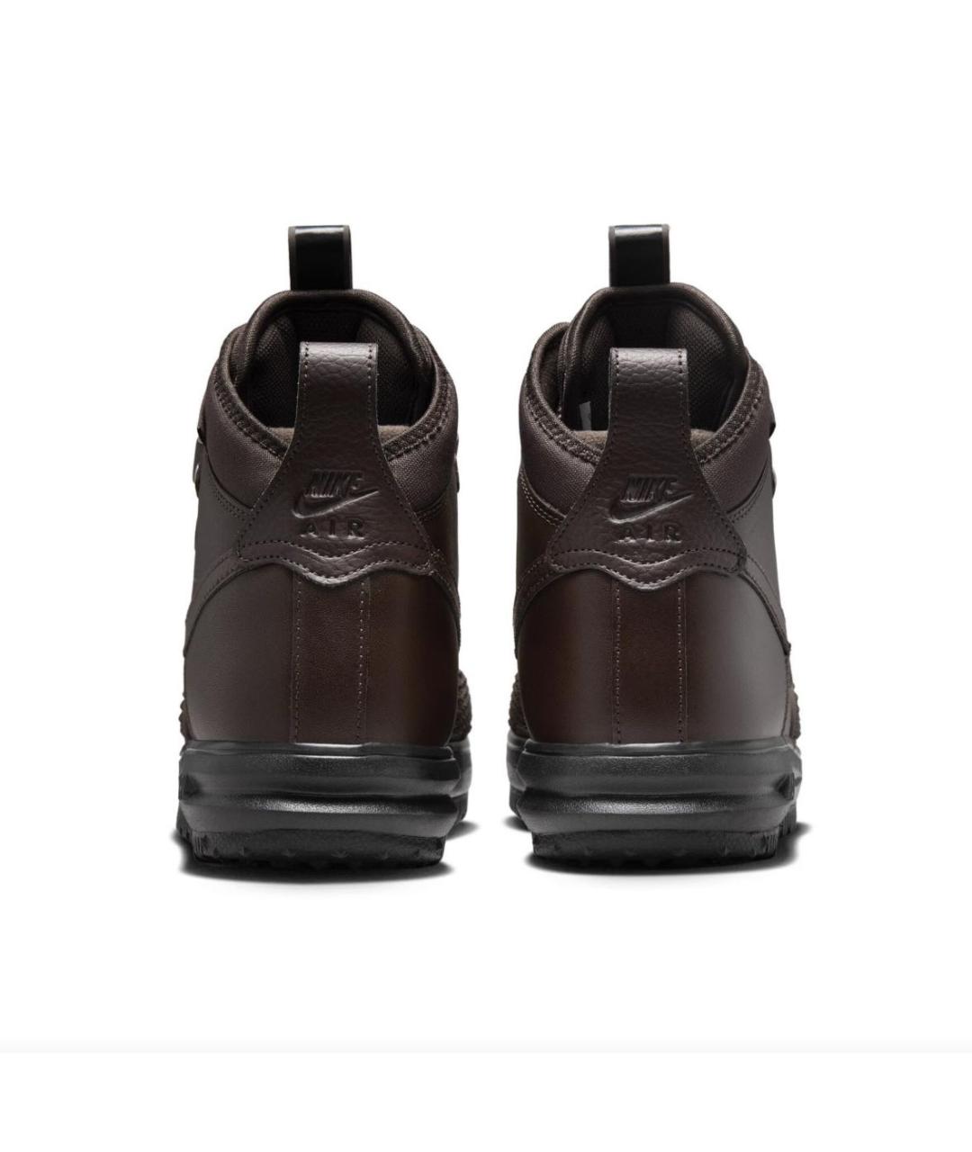 NIKE Коричневые кожаные высокие кроссовки / кеды, фото 4