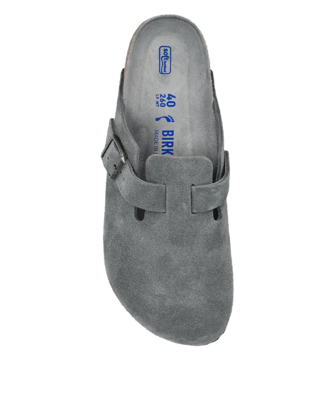 BIRKENSTOCK Серые замшевые шлепанцы, фото 2