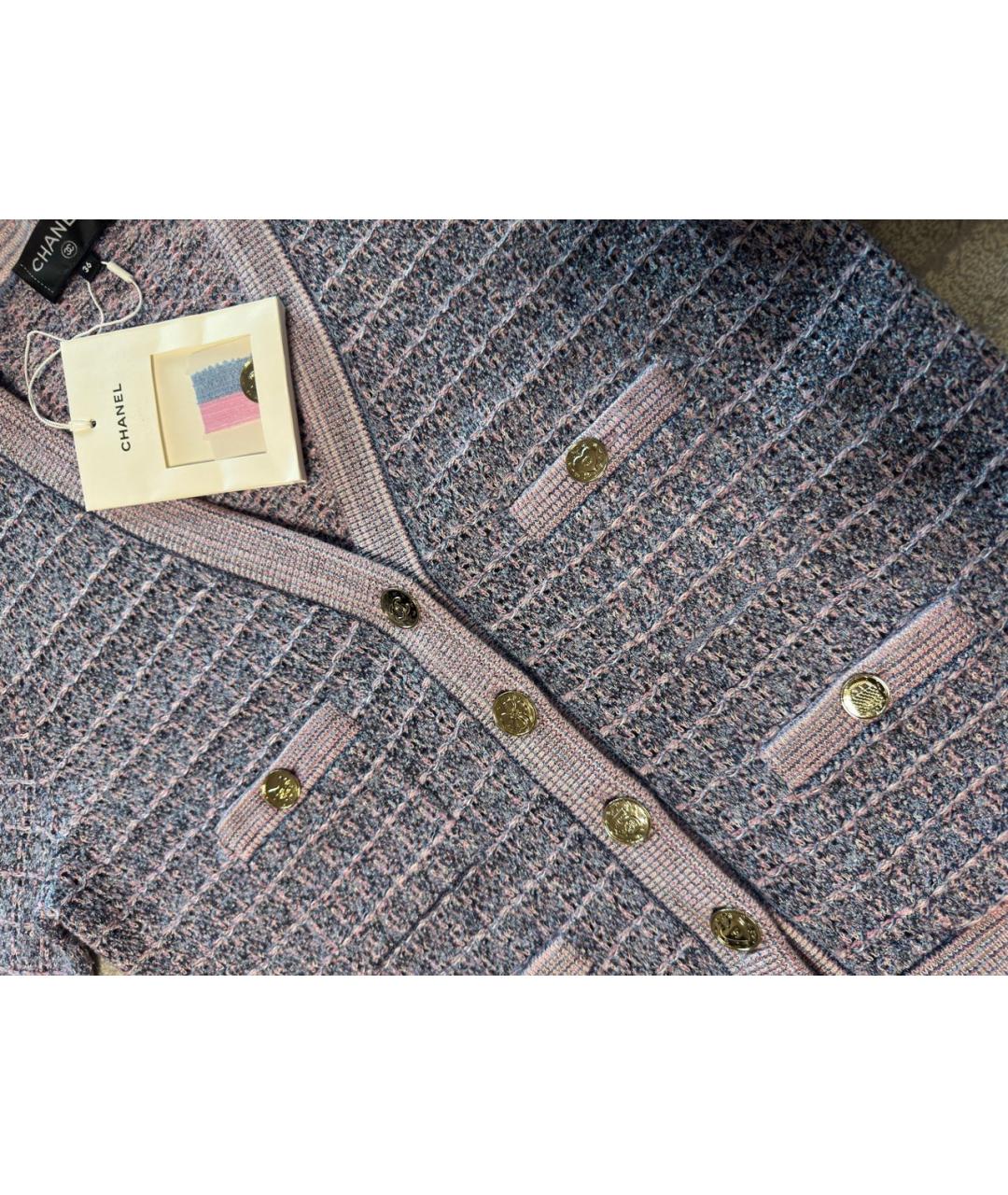CHANEL Фиолетовый хлопковый кардиган, фото 6