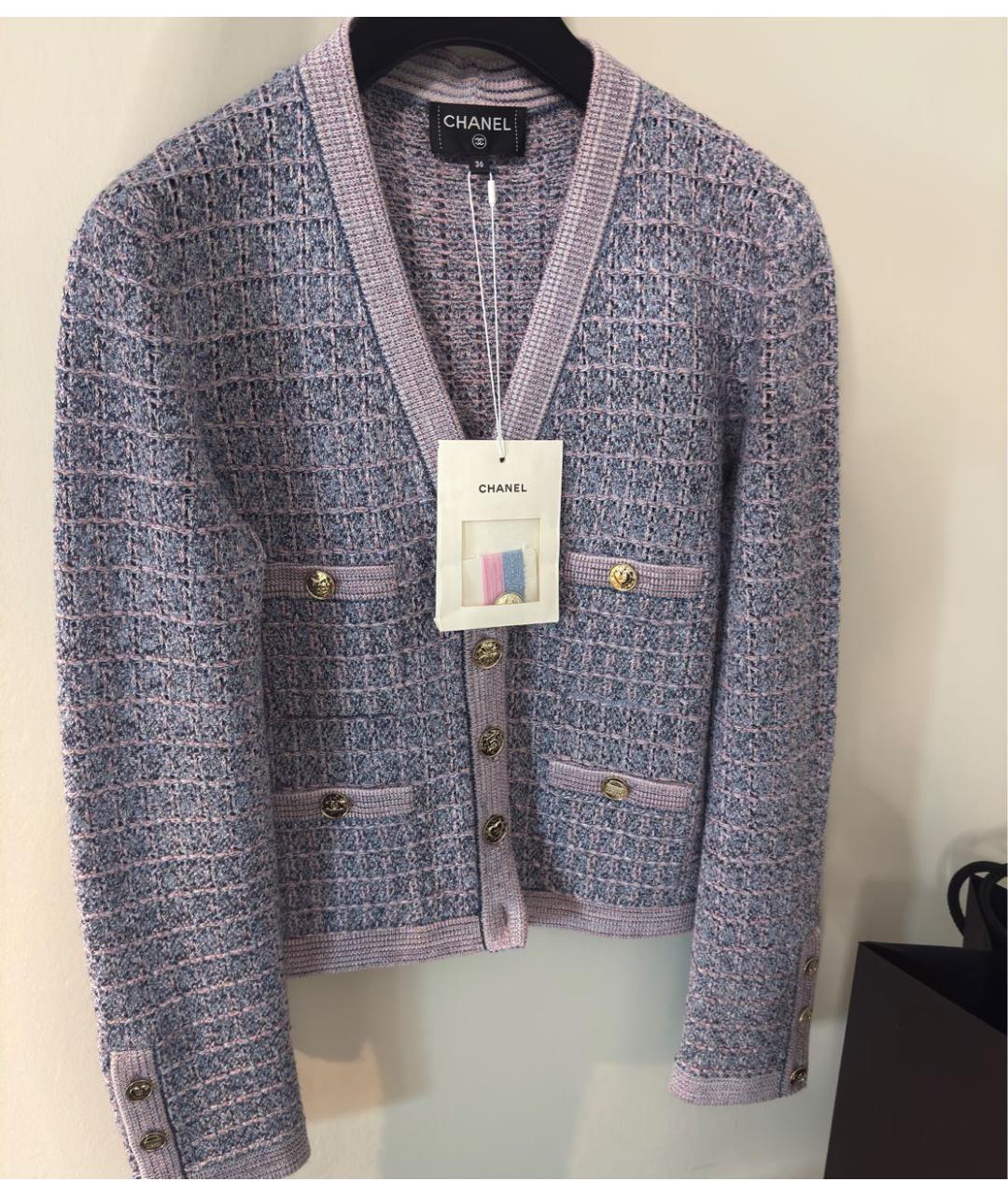 CHANEL Фиолетовый хлопковый кардиган, фото 3