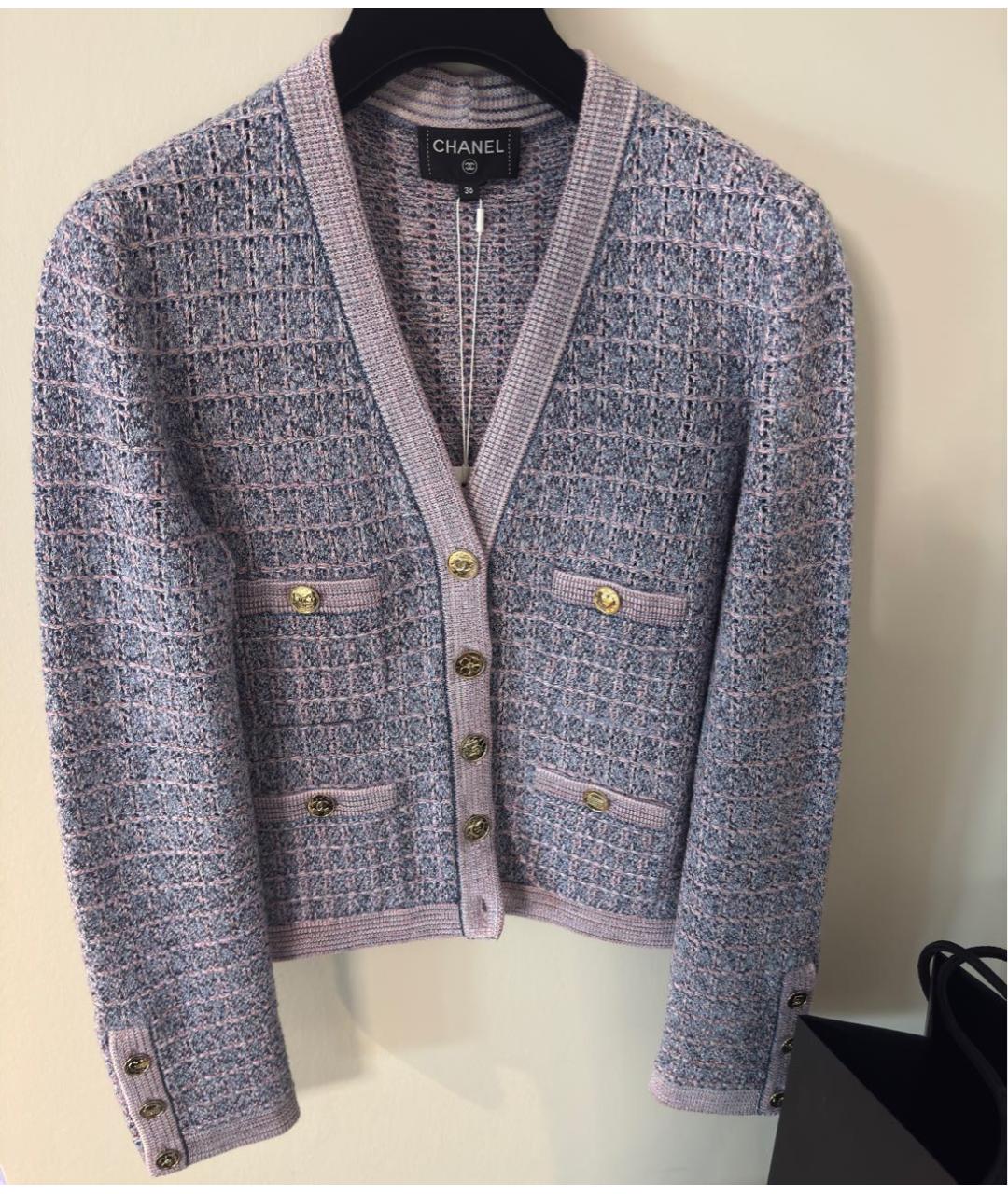 CHANEL Фиолетовый хлопковый кардиган, фото 8