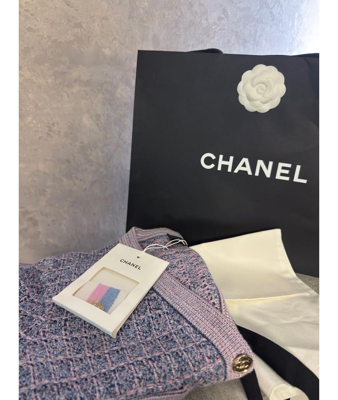 CHANEL Фиолетовый хлопковый кардиган, фото 5