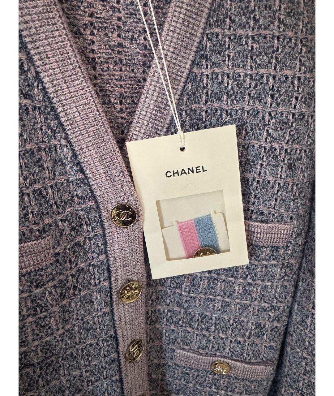 CHANEL Фиолетовый хлопковый кардиган, фото 4