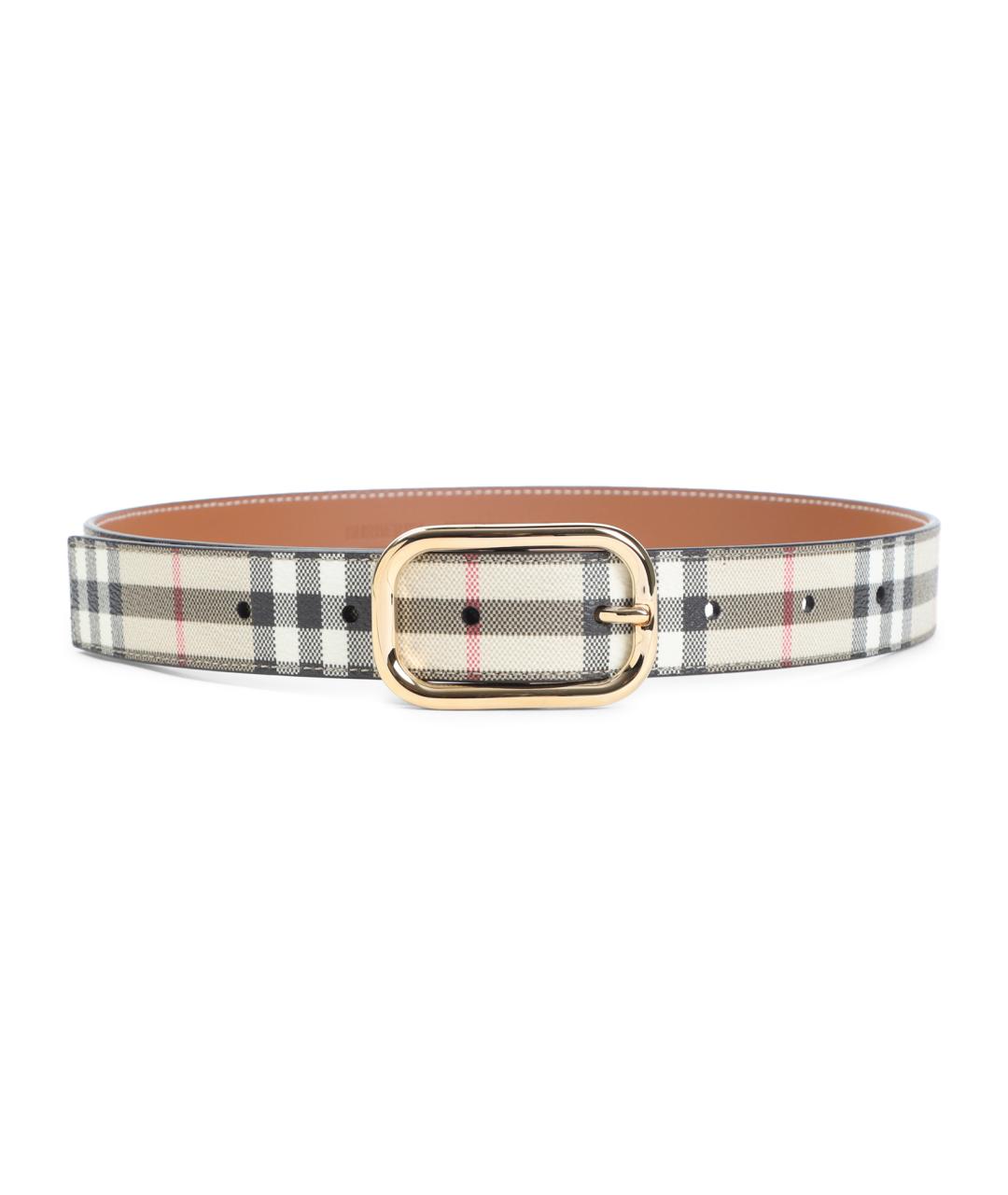 BURBERRY Бежевый кожаный ремень, фото 1