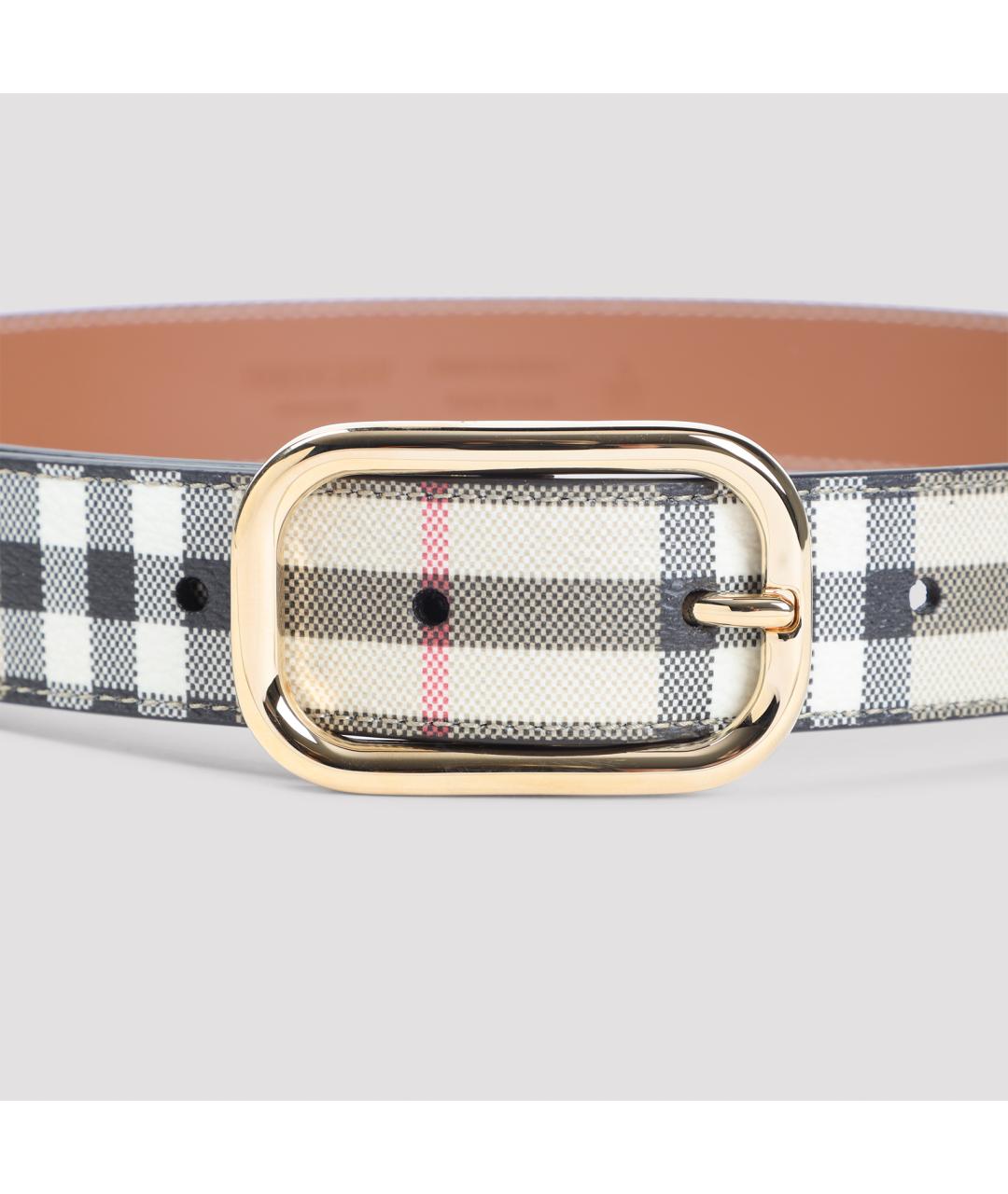 BURBERRY Бежевый кожаный ремень, фото 2