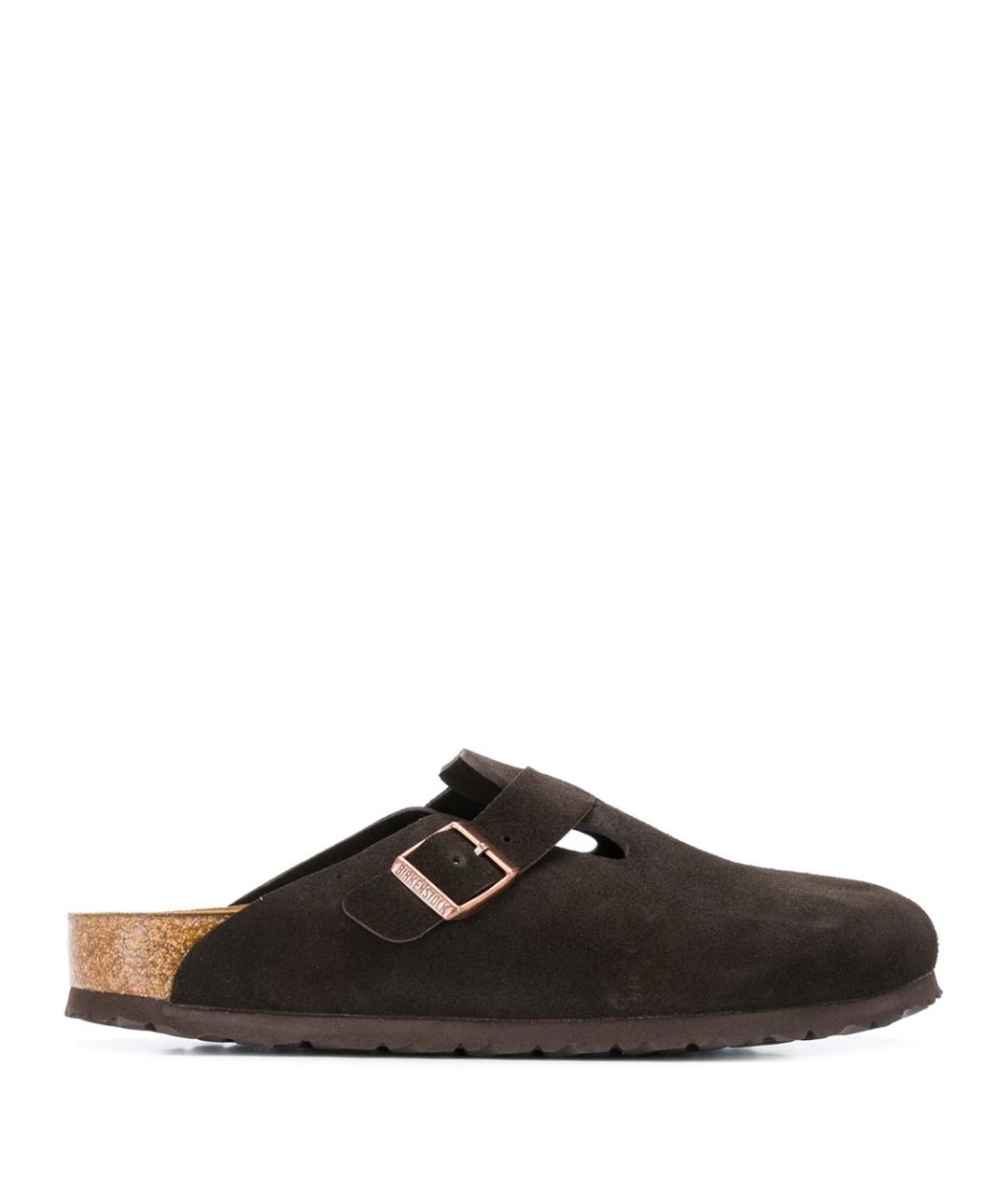 BIRKENSTOCK Коричневые замшевые мюли, фото 1