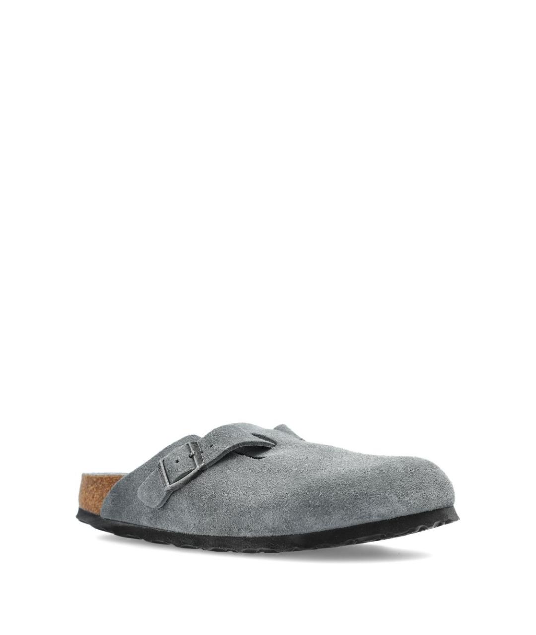 BIRKENSTOCK Серые замшевые мюли, фото 3