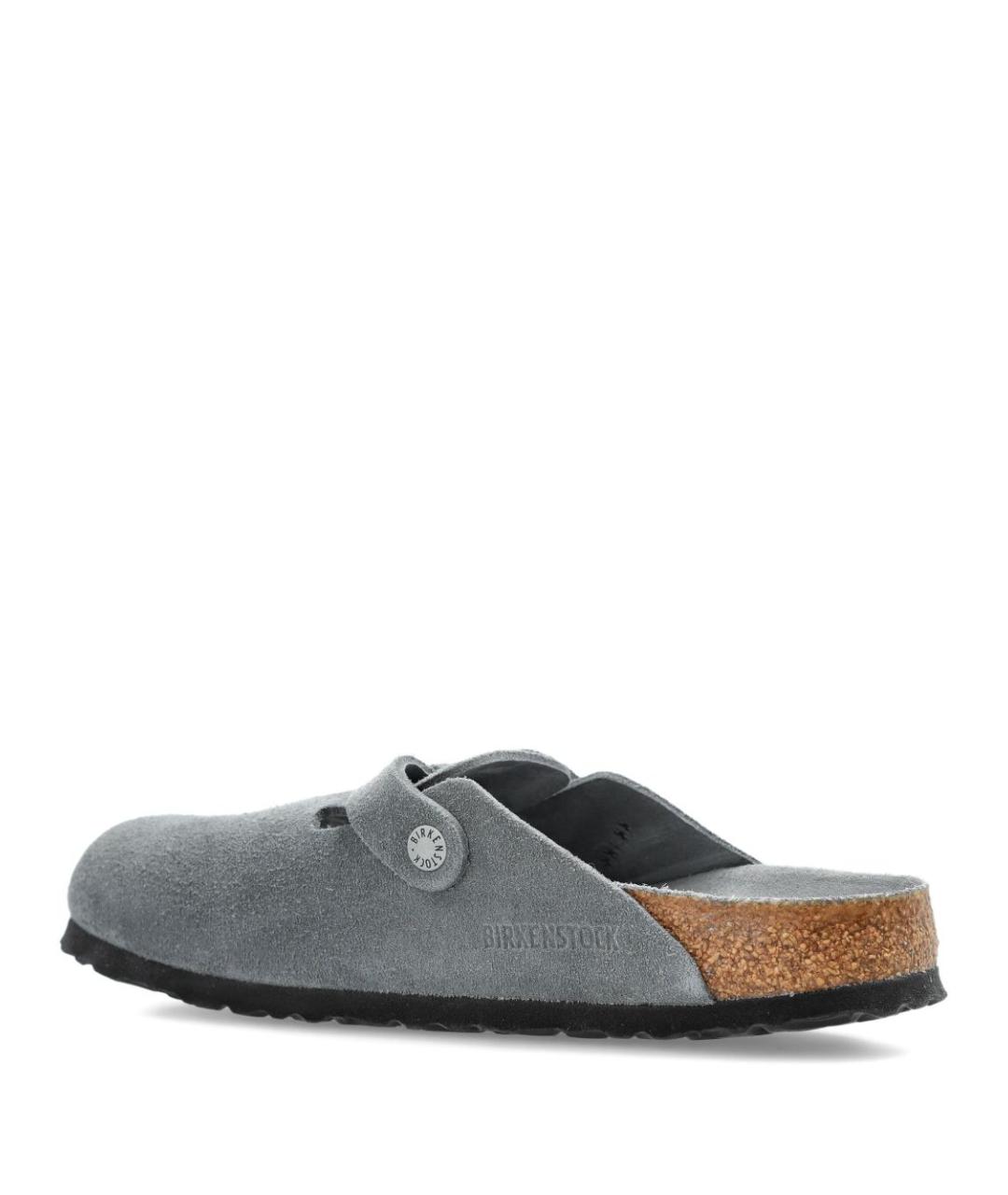 BIRKENSTOCK Серые замшевые мюли, фото 4