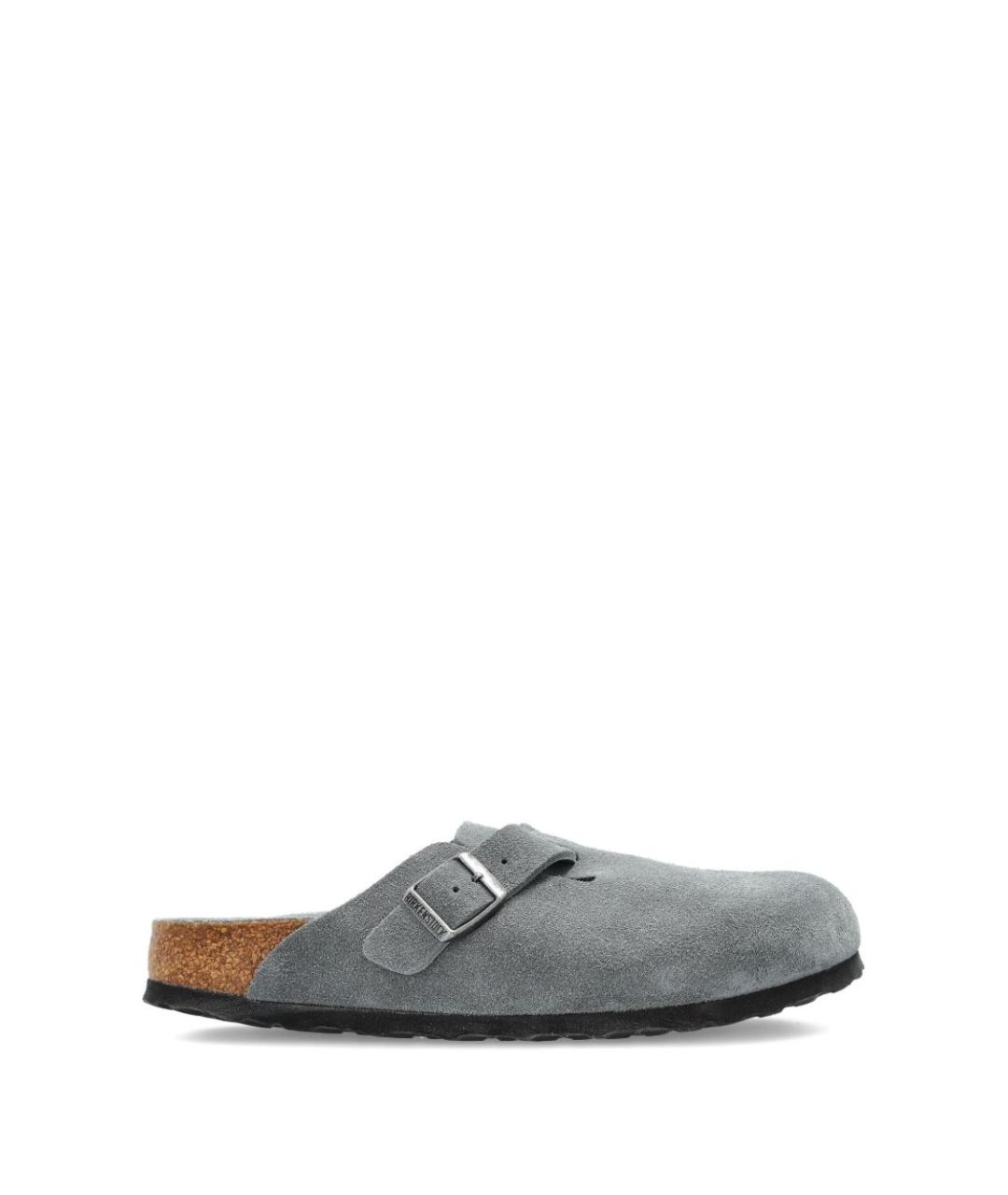 BIRKENSTOCK Серые замшевые мюли, фото 1