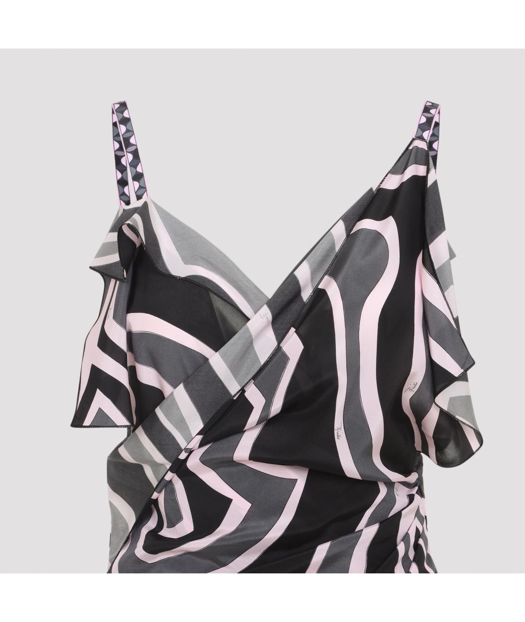 PUCCI Мульти шелковое коктейльное платье, фото 5