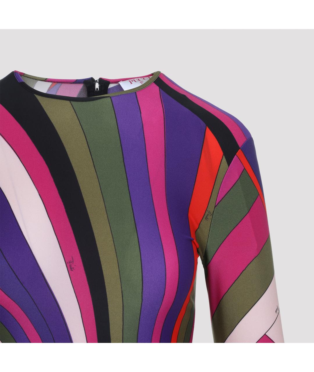 PUCCI Мульти полиамидовое коктейльное платье, фото 6