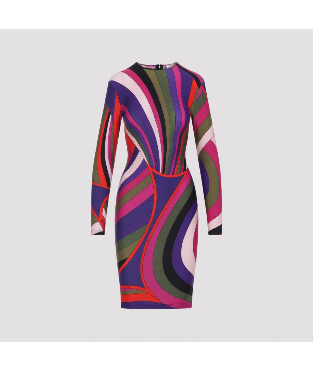 PUCCI Мульти полиамидовое коктейльное платье, фото 2
