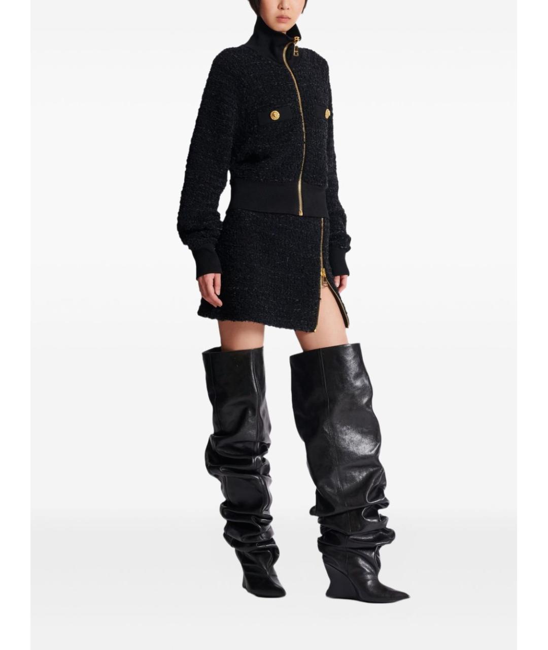 BALMAIN Черная вискозная куртка, фото 2