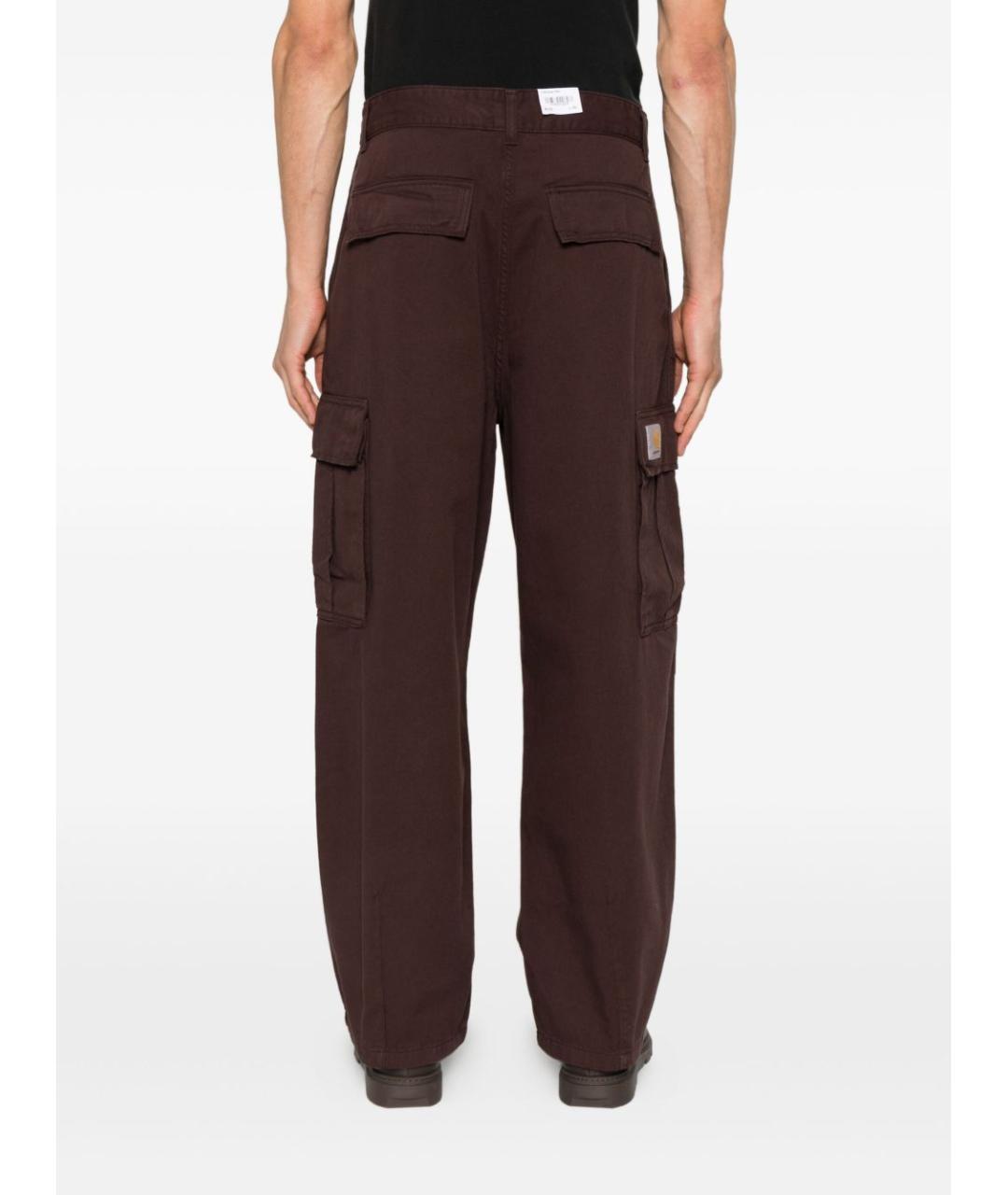CARHARTT WIP Коричневые хлопковые повседневные брюки, фото 3