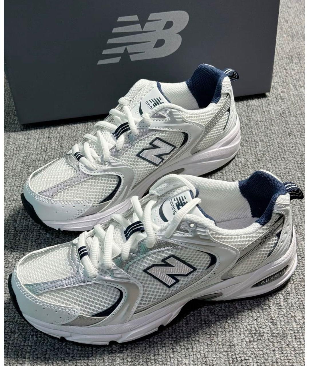 NEW BALANCE Белые текстильные низкие кроссовки / кеды, фото 2