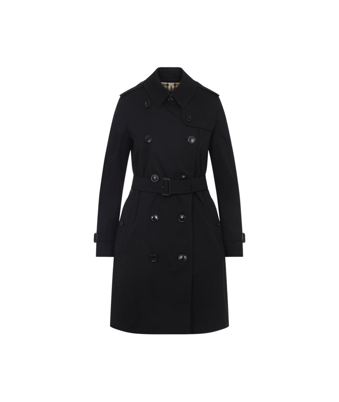 BURBERRY Черный хлопковый тренч/плащ, фото 1