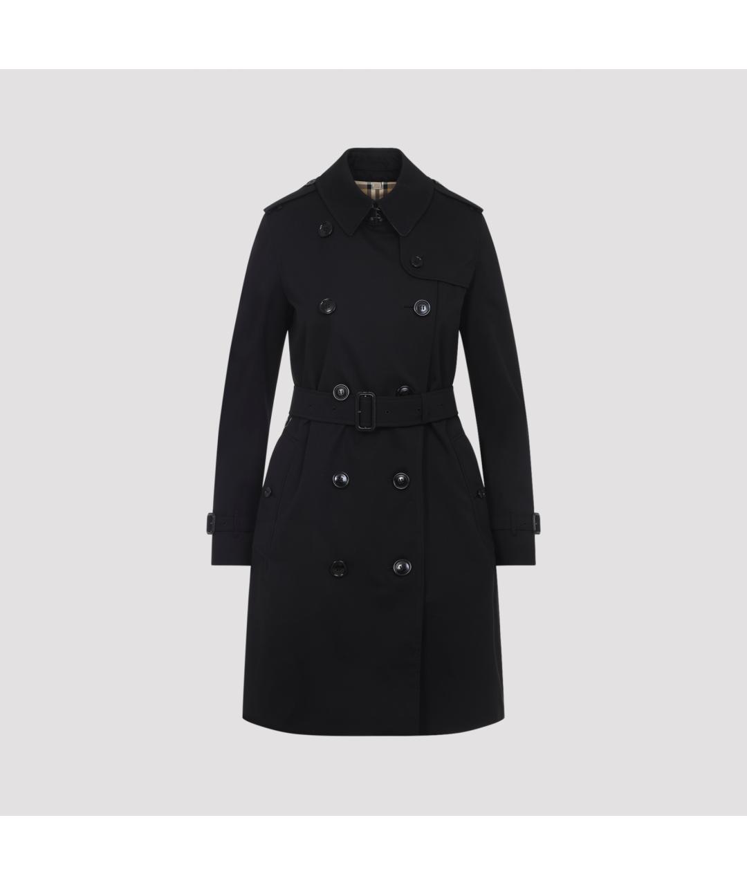 BURBERRY Черный хлопковый тренч/плащ, фото 3