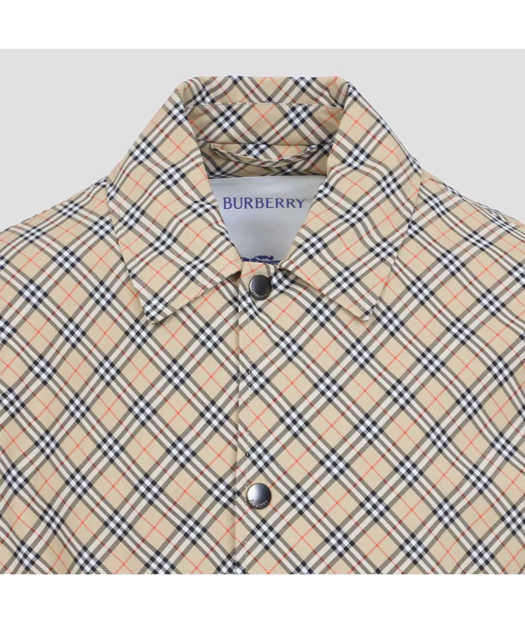 BURBERRY Бежевая полиамидовая куртка, фото 6