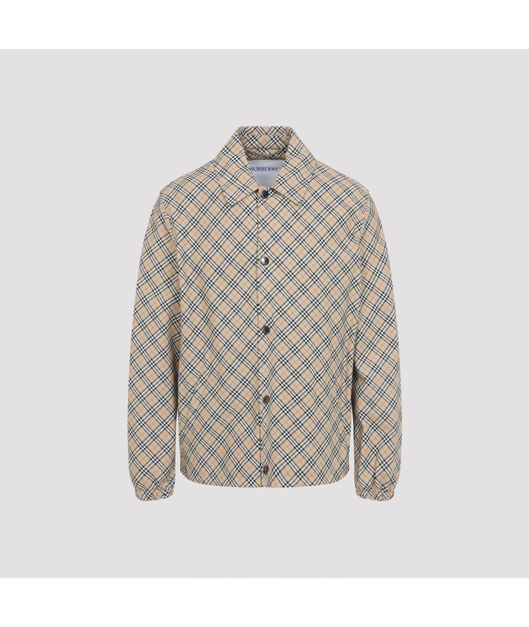 BURBERRY Бежевая полиамидовая куртка, фото 2