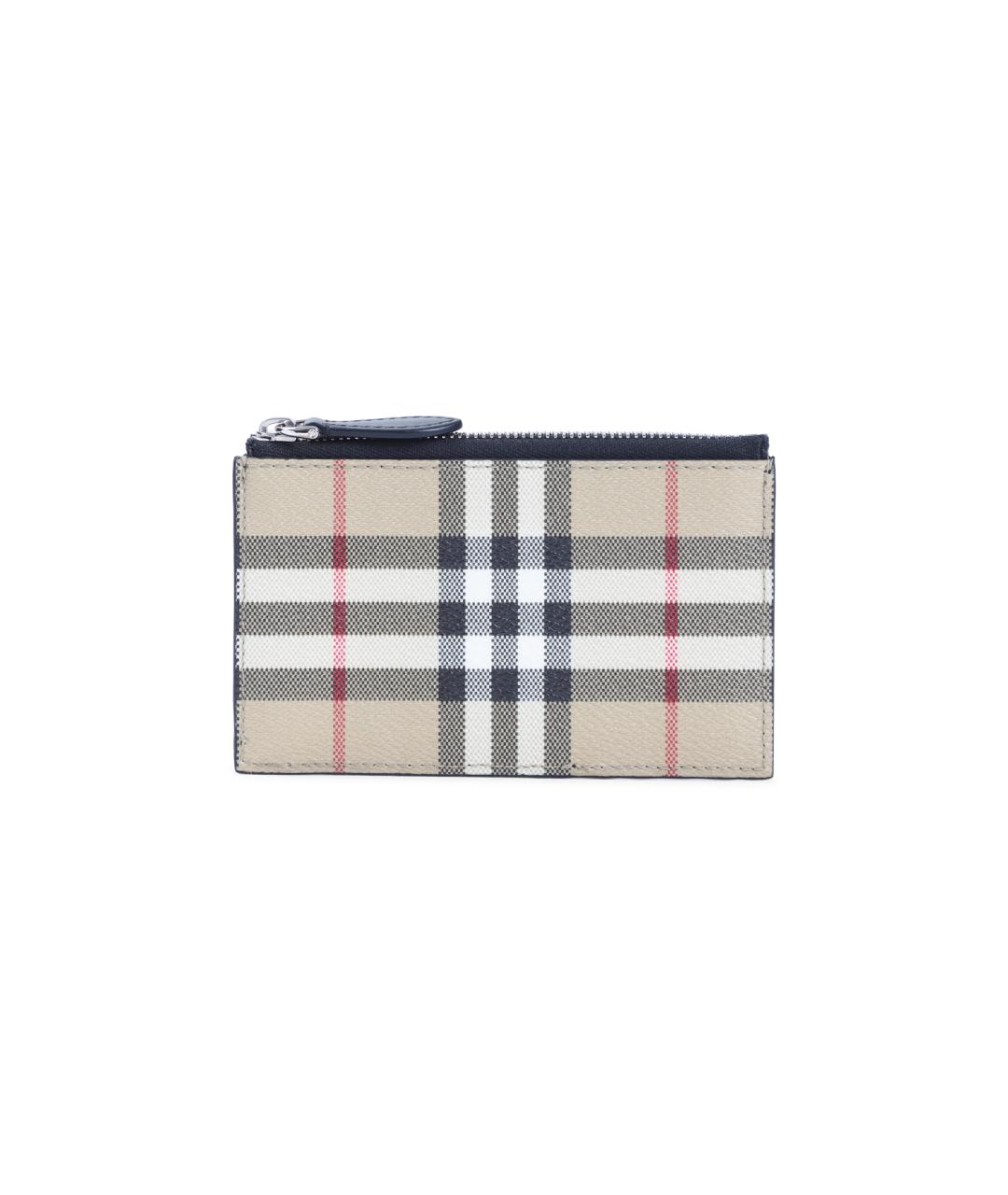 BURBERRY Бежевый кожаный кардхолдер, фото 1