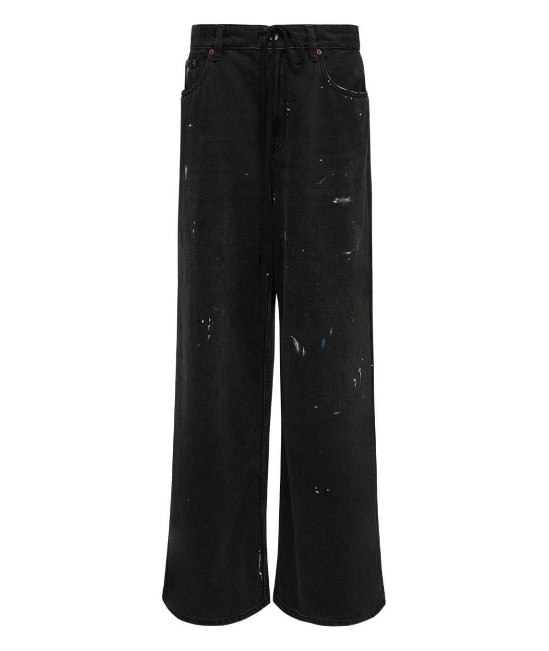 MM6 MAISON MARGIELA Черные хлопковые прямые джинсы, фото 1