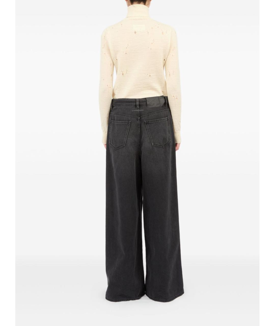 MM6 MAISON MARGIELA Черные хлопковые прямые джинсы, фото 3