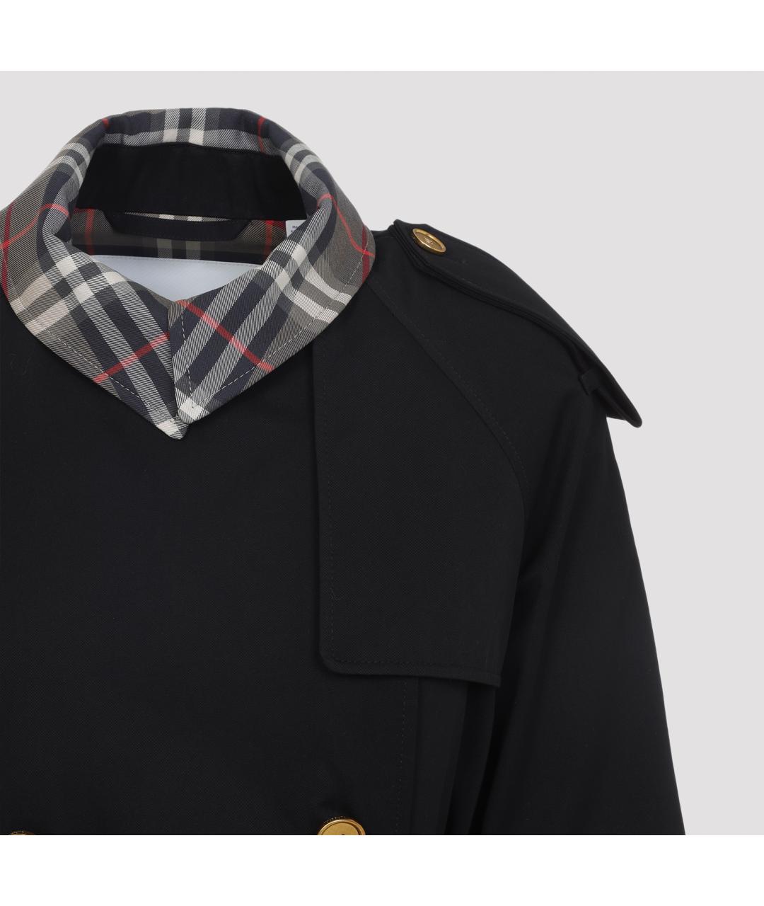 BURBERRY Черный хлопковый тренч/плащ, фото 5
