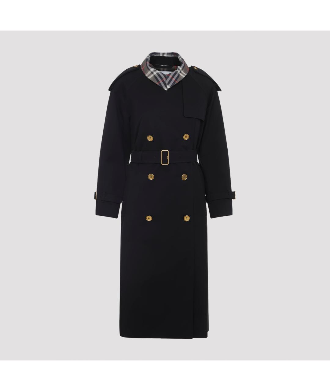 BURBERRY Черный хлопковый тренч/плащ, фото 3