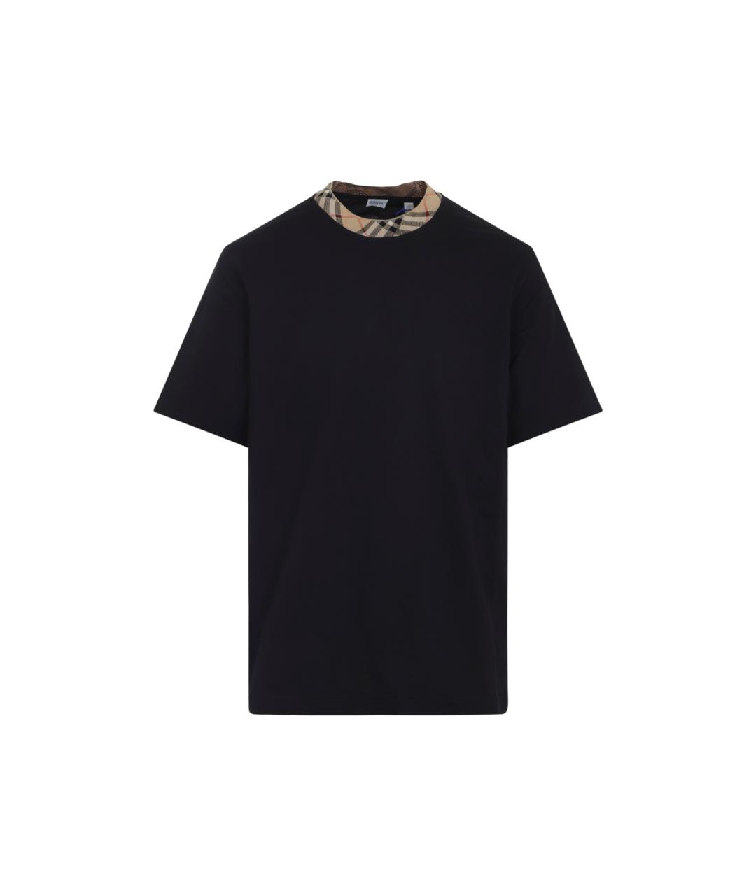 BURBERRY Черная хлопковая футболка, фото 1