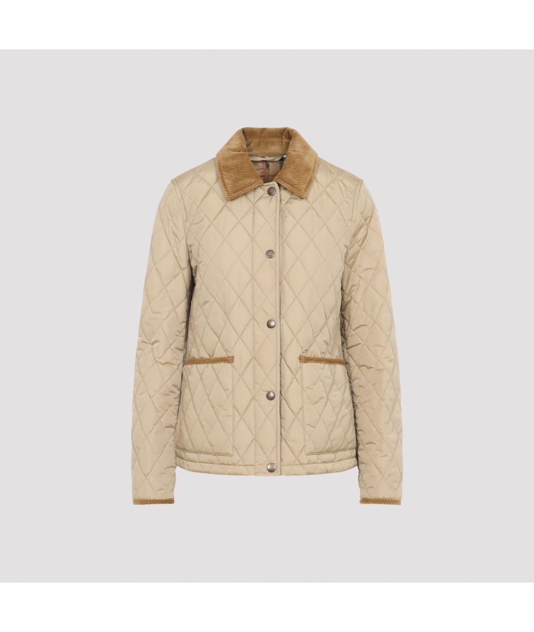 BURBERRY Бежевая полиамидовая куртка, фото 3