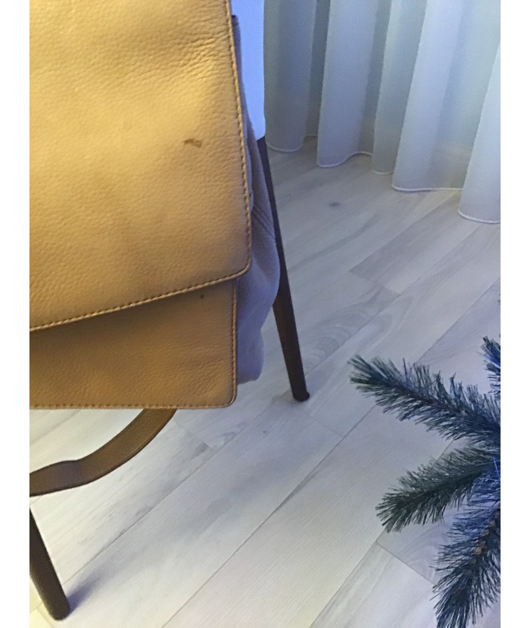DKNY Бежевая кожаная сумка тоут, фото 3