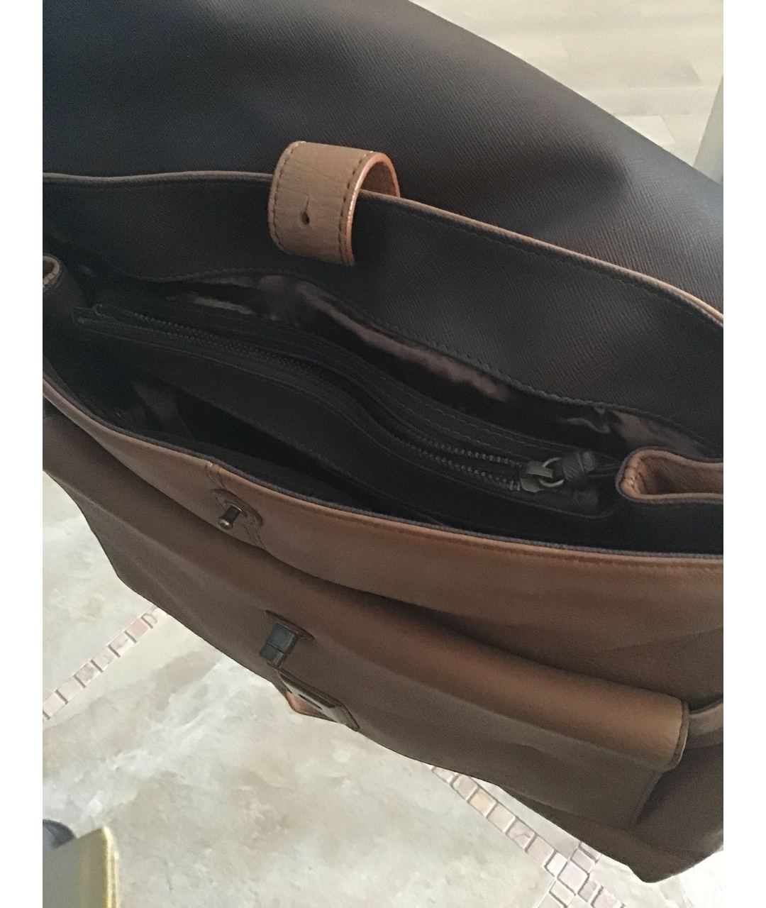 DKNY Бежевая кожаная сумка тоут, фото 4