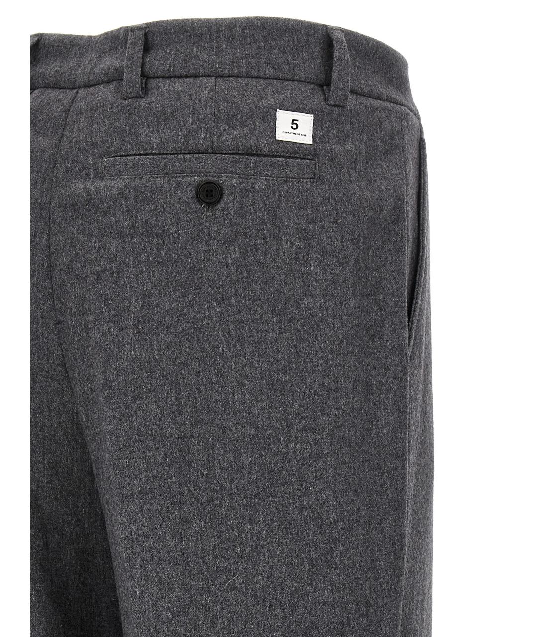 DEPARTMENT 5 Серые шерстяные повседневные брюки, фото 4