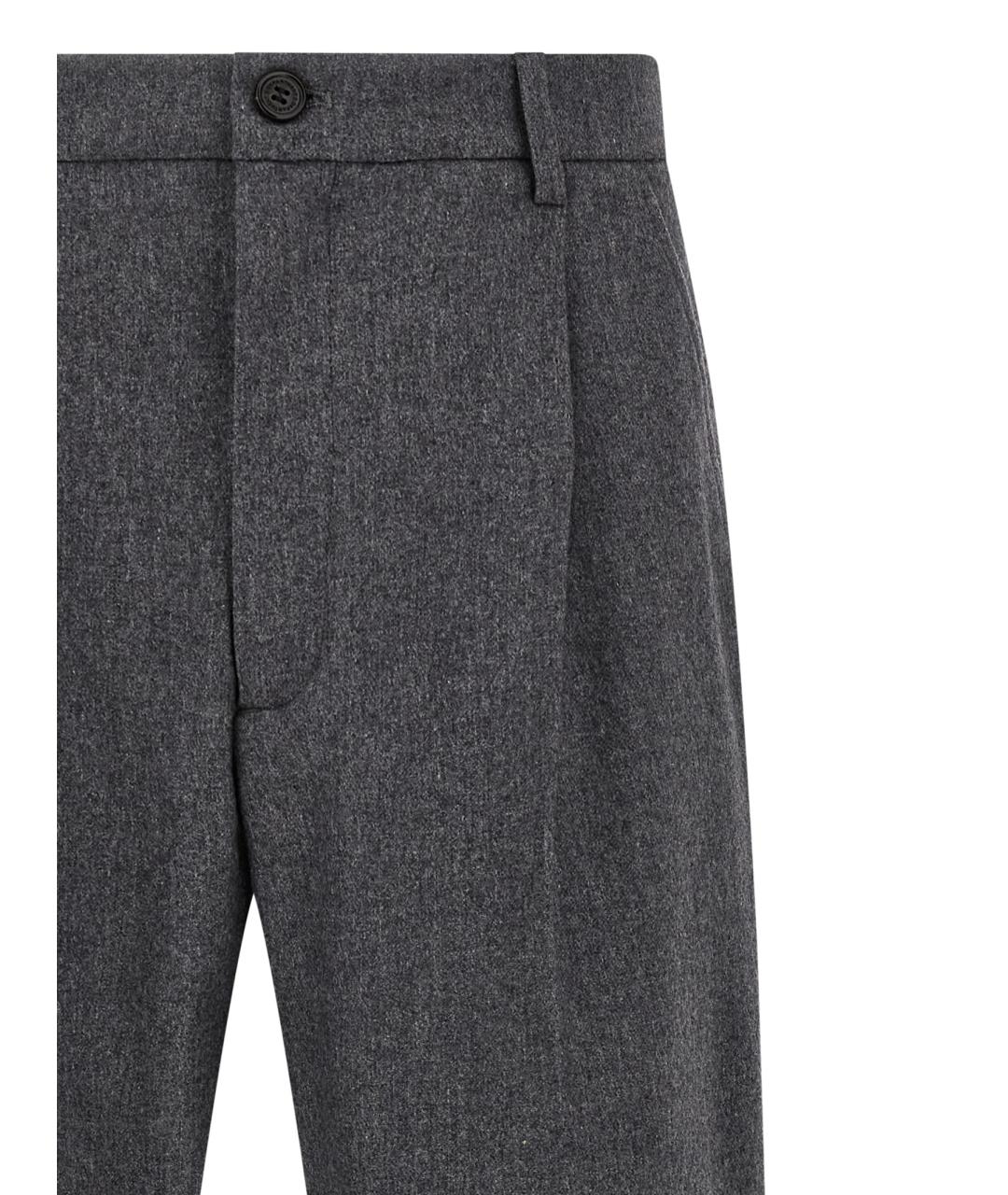 DEPARTMENT 5 Серые шерстяные повседневные брюки, фото 3