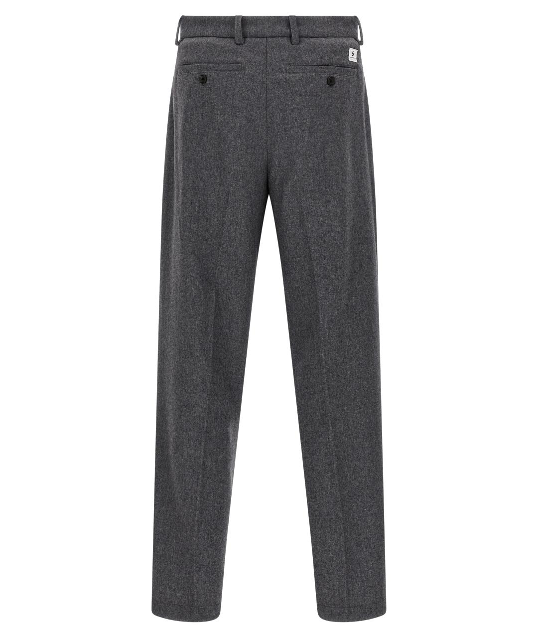 DEPARTMENT 5 Серые шерстяные повседневные брюки, фото 2