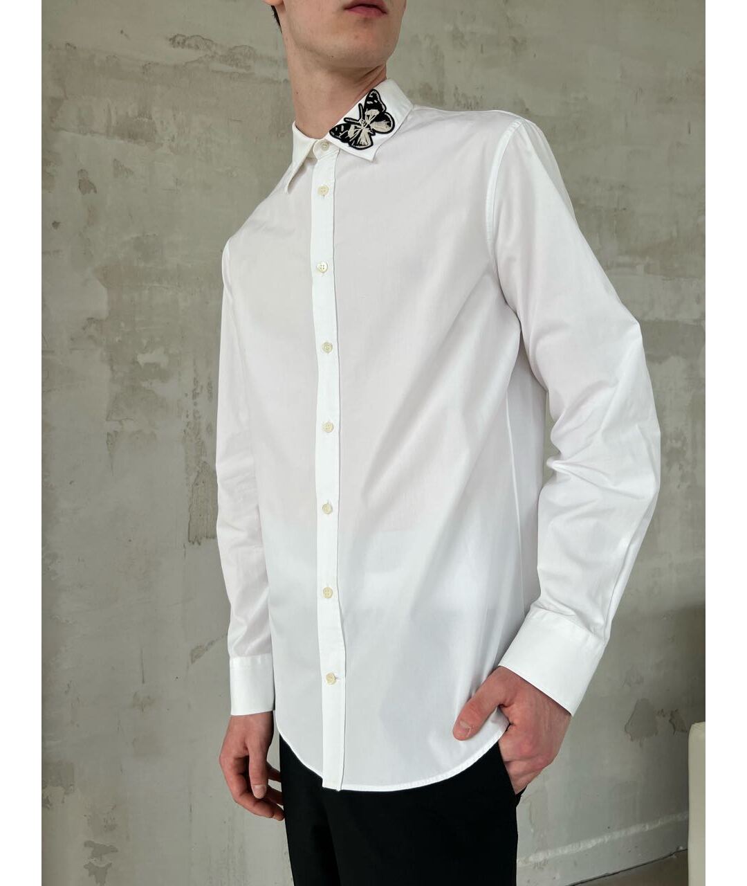 ALEXANDER MCQUEEN Белая хлопковая классическая рубашка, фото 4