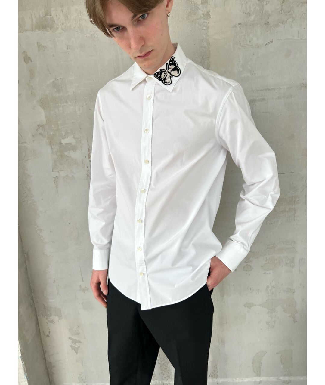 ALEXANDER MCQUEEN Белая хлопковая классическая рубашка, фото 6