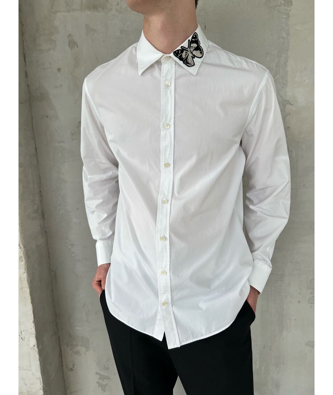 ALEXANDER MCQUEEN Белая хлопковая классическая рубашка, фото 7