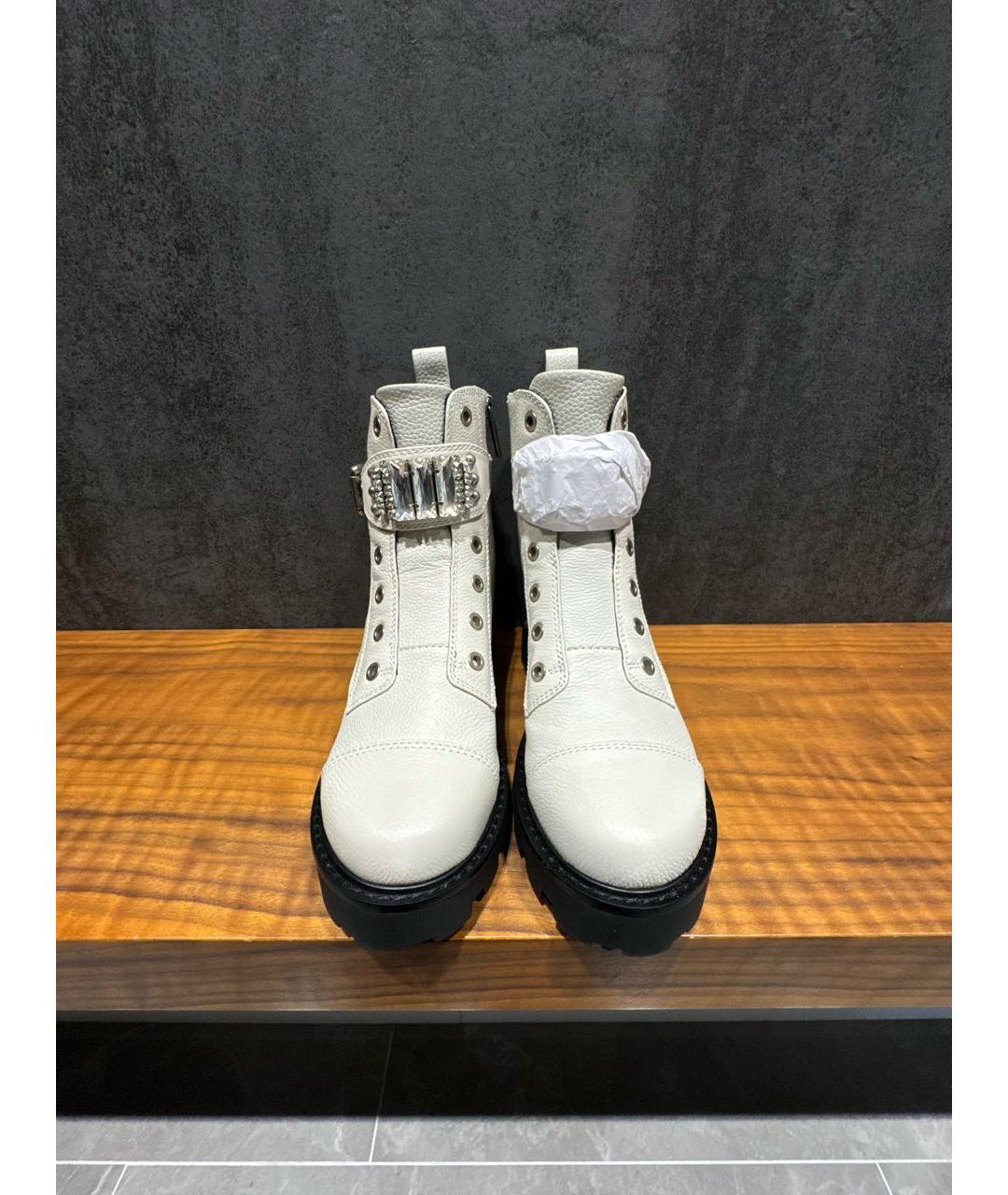 KARL LAGERFELD Белые кожаные ботинки, фото 2